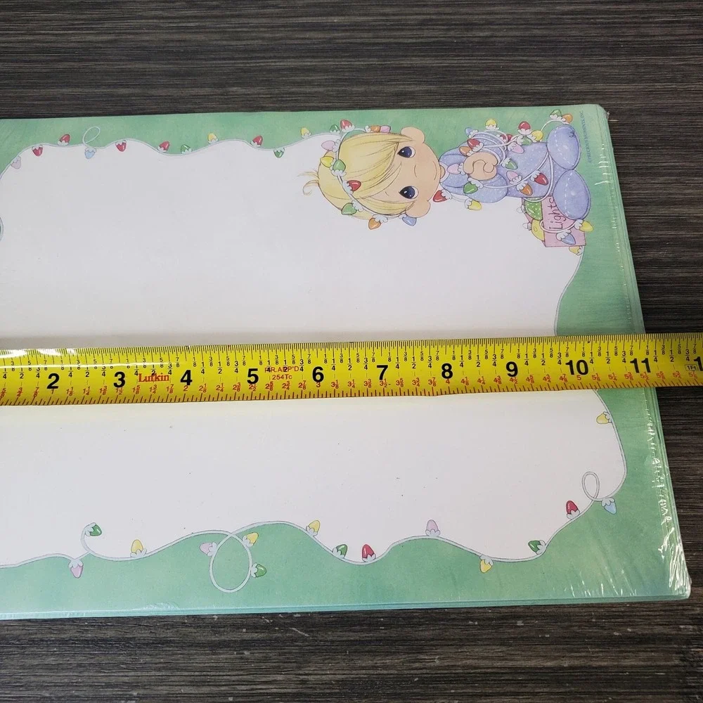 NOS Precious Moments Stationary‎ 25 Sheets BOY WITH LIGHTS 8.5
